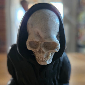 Grim Reaper Contemporary Carved Wood and Antler Vintage