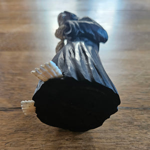 Grim Reaper Contemporary Carved Wood and Antler Vintage