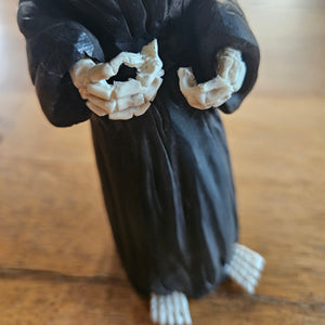 Grim Reaper Contemporary Carved Wood and Antler Vintage