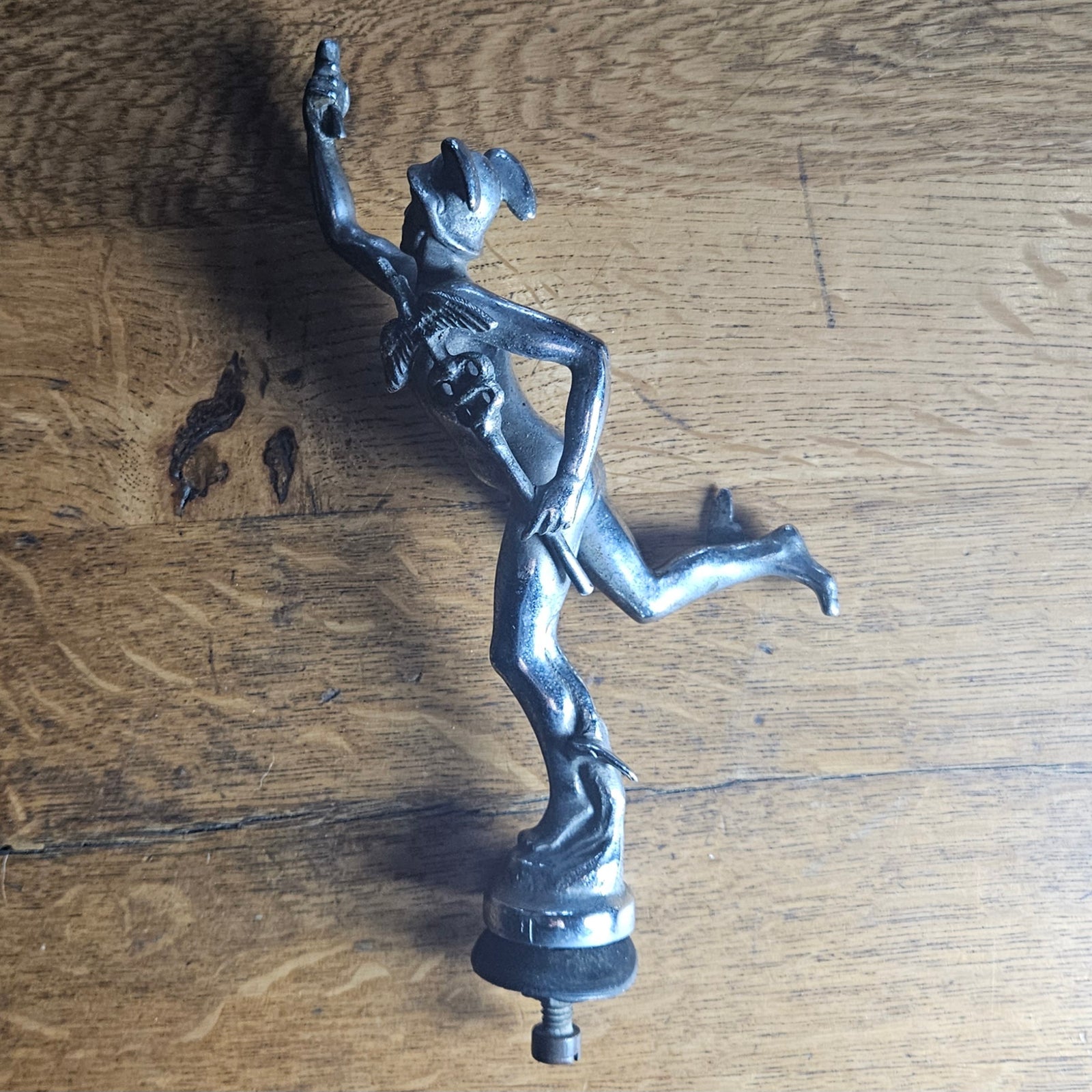 Chrome Metal Classical Roman God Car Mascot Vintage Art Deco