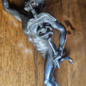 Chrome Metal Classical Roman God Car Mascot Vintage Art Deco