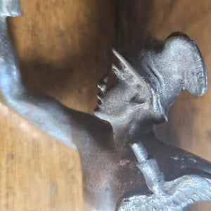 Chrome Metal Classical Roman God Car Mascot Vintage Art Deco