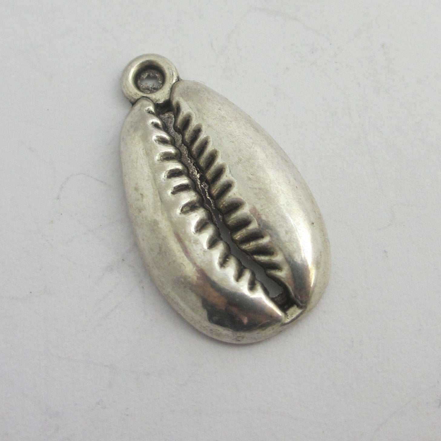 Cowrie Shell Sterling Silver Pendant or Charm Vintage c1970