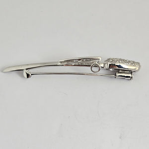 14k White Gold and Diamond Tulip Flower Brooch Pin Vintage c1950