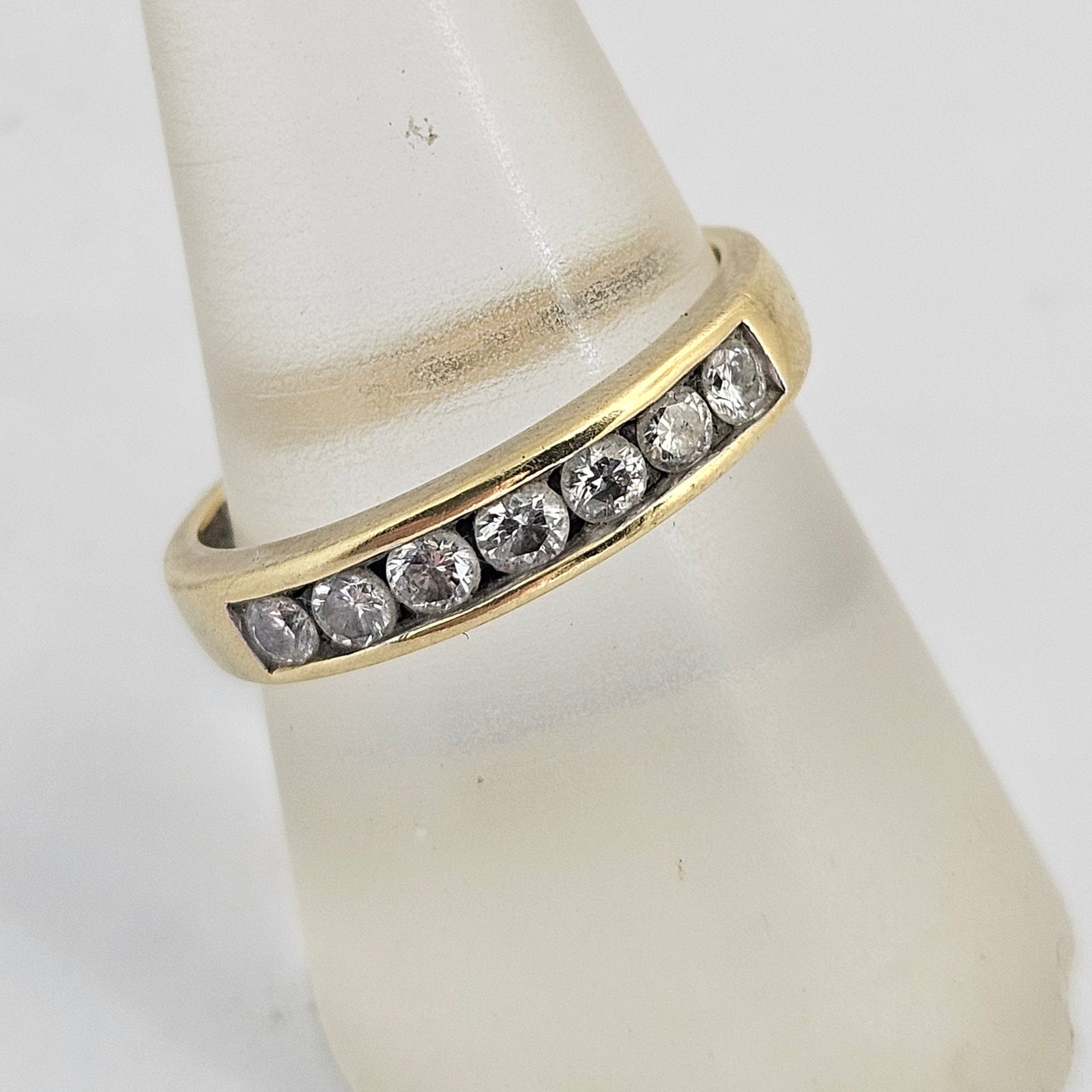 0.5ct Diamond 18k Gold Half Eternity Ring Vintage c1980