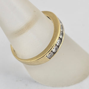 0.5ct Diamond 18k Gold Half Eternity Ring Vintage c1980