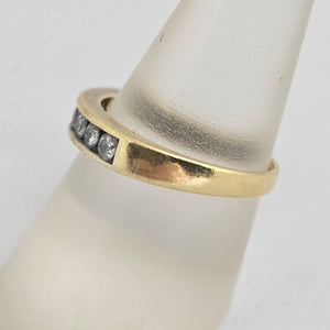 0.5ct Diamond 18k Gold Half Eternity Ring Vintage c1980