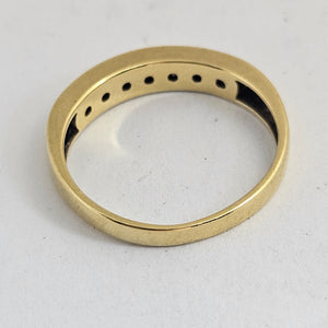 0.5ct Diamond 18k Gold Half Eternity Ring Vintage c1980