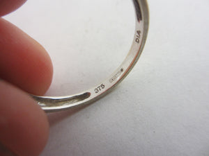 Diamond and 9k Gold Lovers Knot Ring Size UK U Vintage c1980
