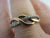 Diamond and 9k Gold Lovers Knot Ring Size UK U Vintage c1980