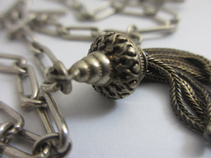Double Albert Watch Chain Tassel Charm Vintage Art Deco c1920