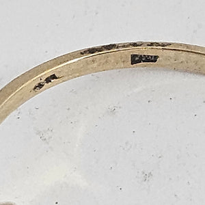 9k Gold Emerald and Diamond Paste Ring Size UK N Vintage c1980