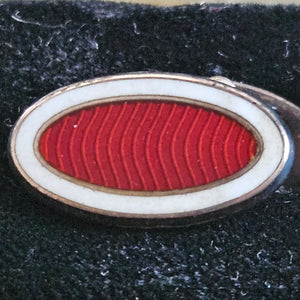 Enamel and Sterling Silver Cufflinks Boxed Vintage