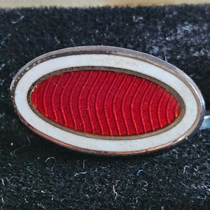 Enamel and Sterling Silver Cufflinks Boxed Vintage