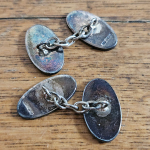 Enamel and Sterling Silver Cufflinks Boxed Vintage