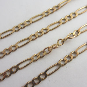 9k Gold Figaro Link Chain Necklace 48.8cm / 19.2" Vintage