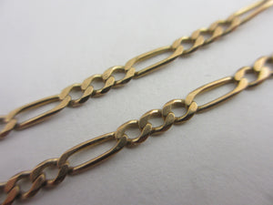 9k Gold Figaro Link Chain Necklace 48.8cm / 19.2" Vintage