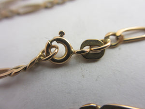 9k Gold Figaro Link Chain Necklace 48.8cm / 19.2" Vintage