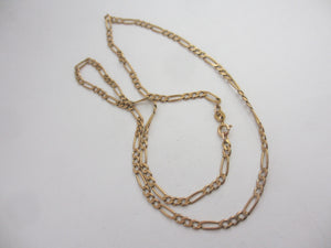 9k Gold Figaro Link Chain Necklace 48.8cm / 19.2" Vintage