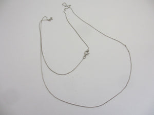 Fine 9k White Gold Chain Necklace 52.5 cm / 20.6" Vintage c1980