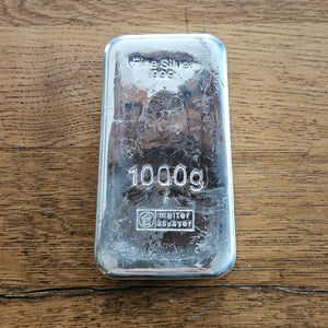 1000 Grams Fine Silver Bullion Bar Melter Assayer Vintage
