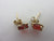 Fire Opal 9k Gold Stud Earrings Vintage c1980