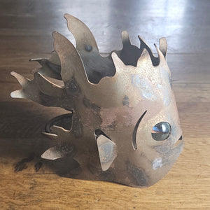 Iron Fish Candle Holder by Mark Brazier Jones Vintage