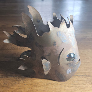 Iron Fish Candle Holder by Mark Brazier Jones Vintage