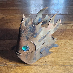 Iron Fish Candle Holder by Mark Brazier Jones Vintage