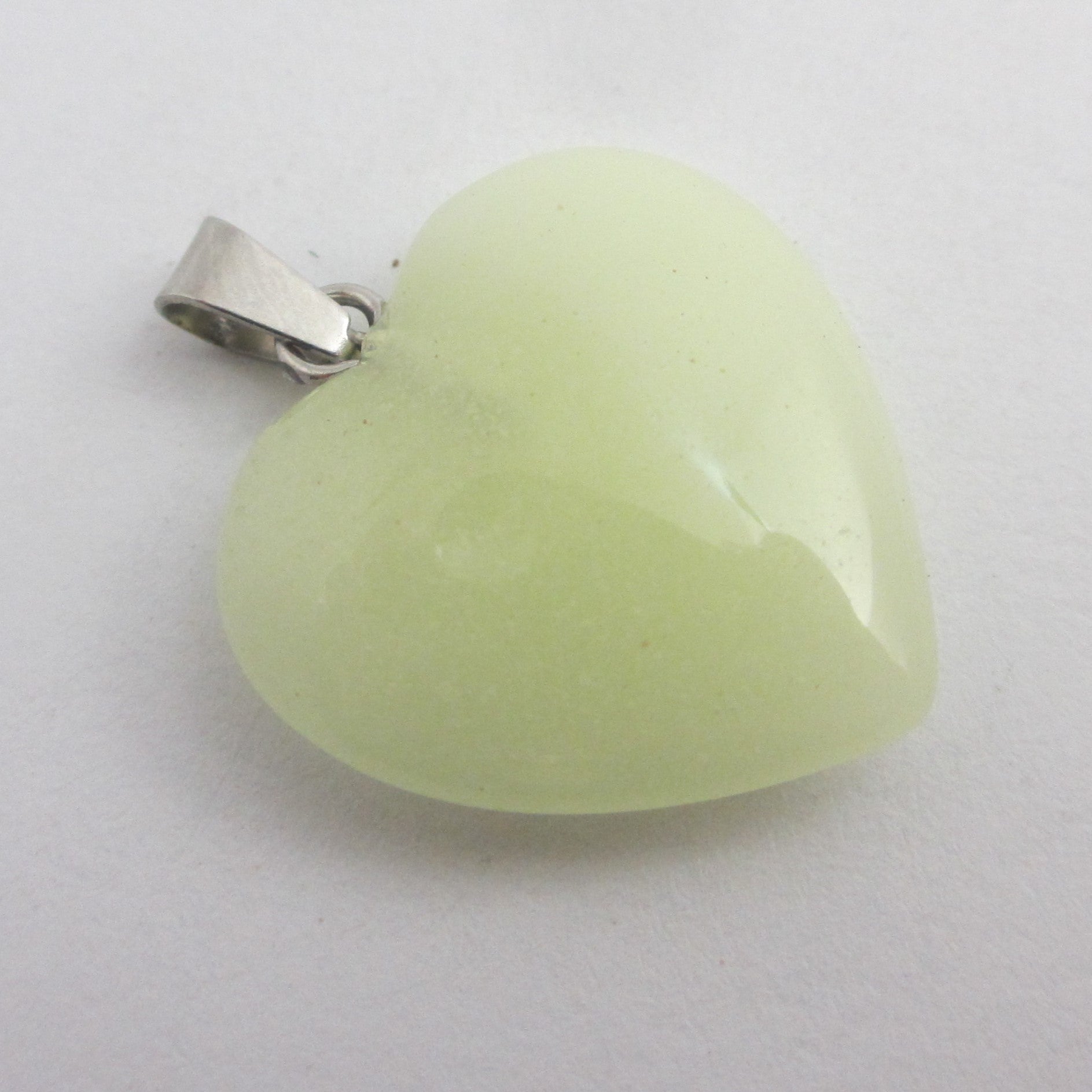 Fluorite Heart Pendant Sterling Silver Bale Vintage c1980