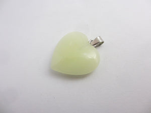 Fluorite Heart Pendant Sterling Silver Bale Vintage c1980