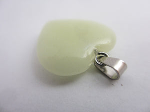 Fluorite Heart Pendant Sterling Silver Bale Vintage c1980