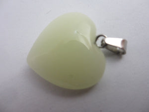 Fluorite Heart Pendant Sterling Silver Bale Vintage c1980
