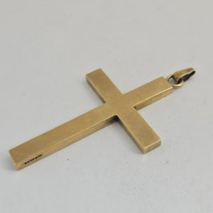Forget Me Not Flower Detail 9k Gold Cross Pendant Vintage 1979