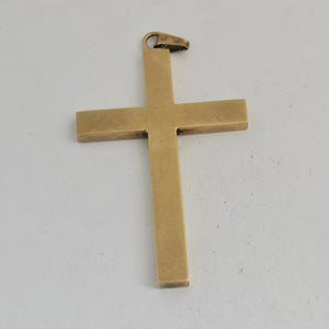 Forget Me Not Flower Detail 9k Gold Cross Pendant Vintage 1979