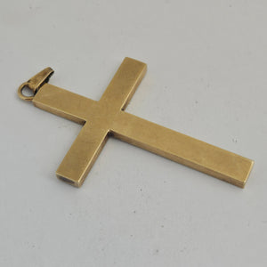 Forget Me Not Flower Detail 9k Gold Cross Pendant Vintage 1979