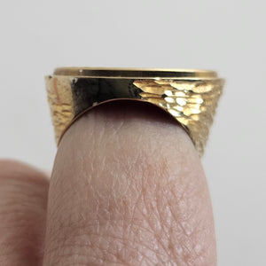Full 1903 Edward VII Sovereign Coin in 9k Gold Ring Vintage Size UK N