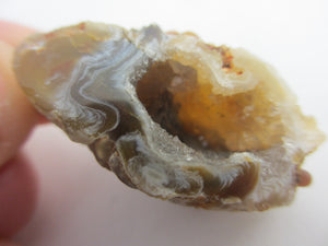 Banded Agate Geode Pendant Vintage c1980