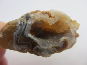 Banded Agate Geode Pendant Vintage c1980
