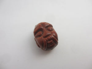 Carved Goldstone Face Pendant Vintage Art Deco c1920