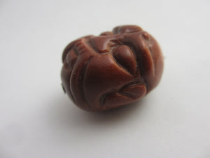 Carved Goldstone Face Pendant Vintage Art Deco c1920