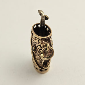 Golf Caddy Bag Moving Clubs 9k Gold Charm or Pendant Vintage 1968