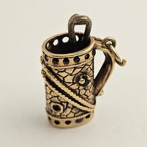 Golf Caddy Bag Moving Clubs 9k Gold Charm or Pendant Vintage 1968