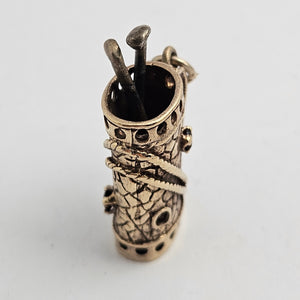 Golf Caddy Bag Moving Clubs 9k Gold Charm or Pendant Vintage 1968