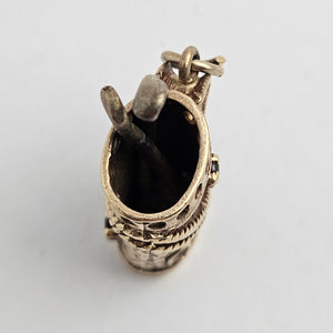 Golf Caddy Bag Moving Clubs 9k Gold Charm or Pendant Vintage 1968