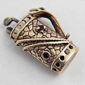 Golf Caddy Bag Moving Clubs 9k Gold Charm or Pendant Vintage 1968