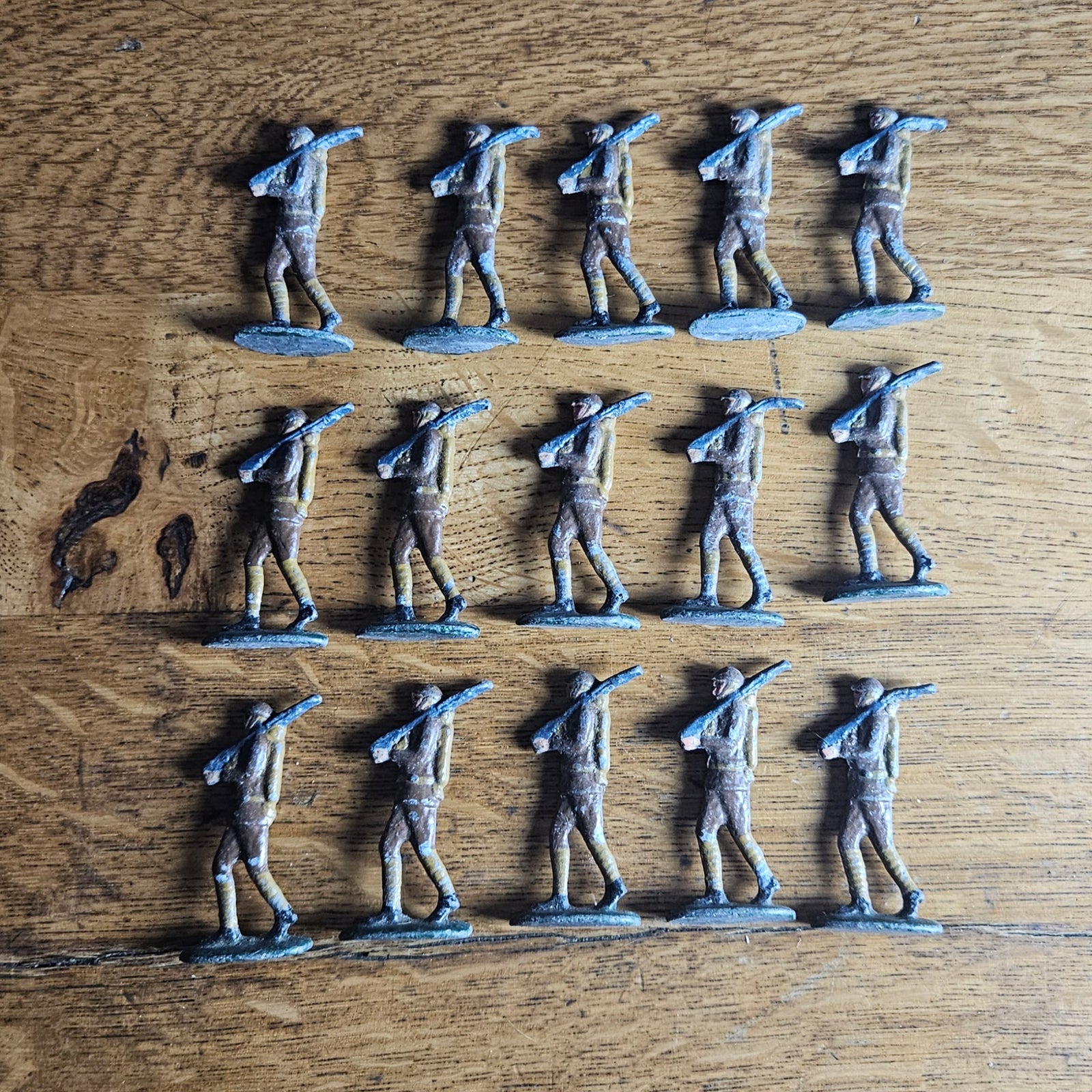 15 Number Hand Painted Lead Toy Soldiers Vintage Art Deco