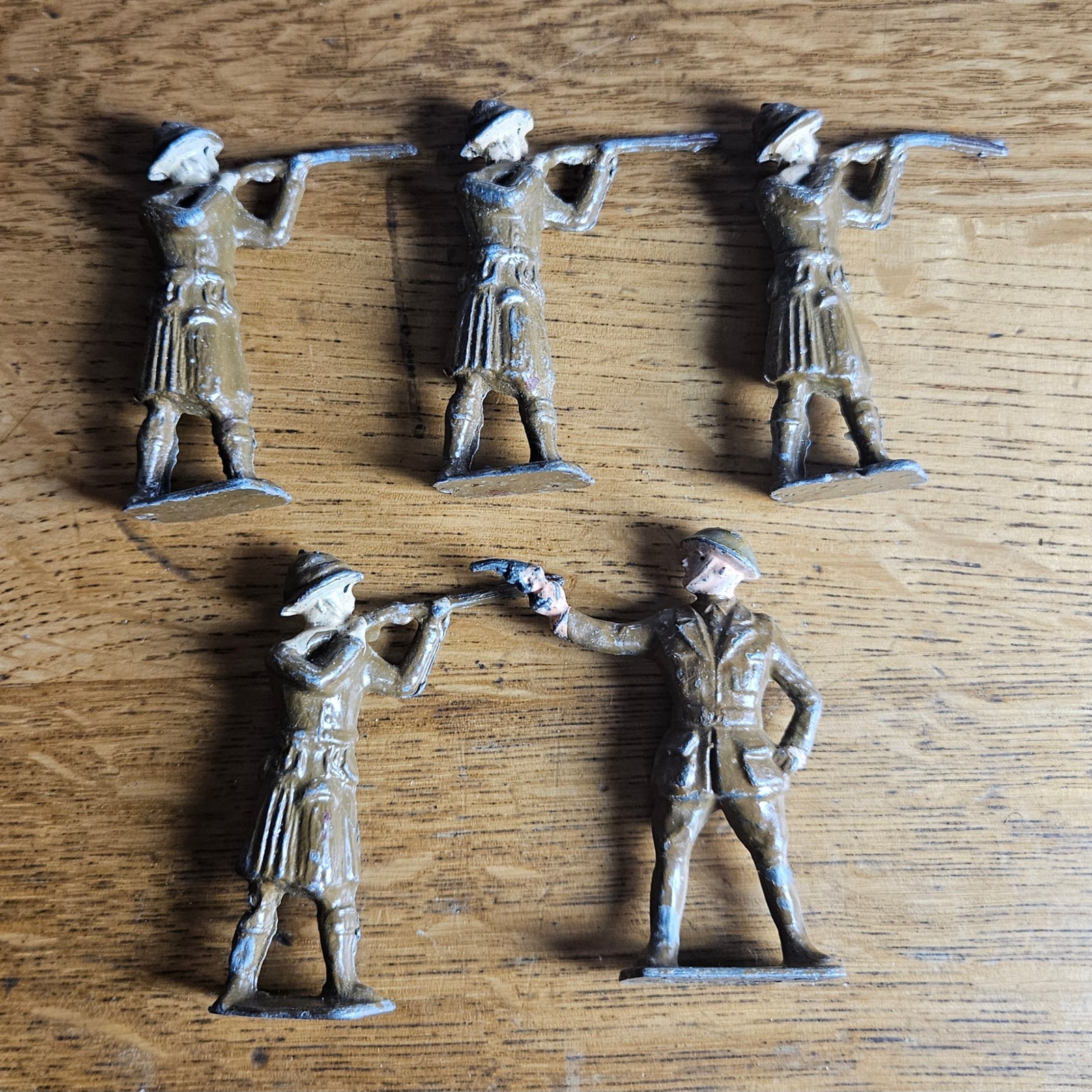 Set of Hand Painted Lead Soldiers Vintage Art Deco