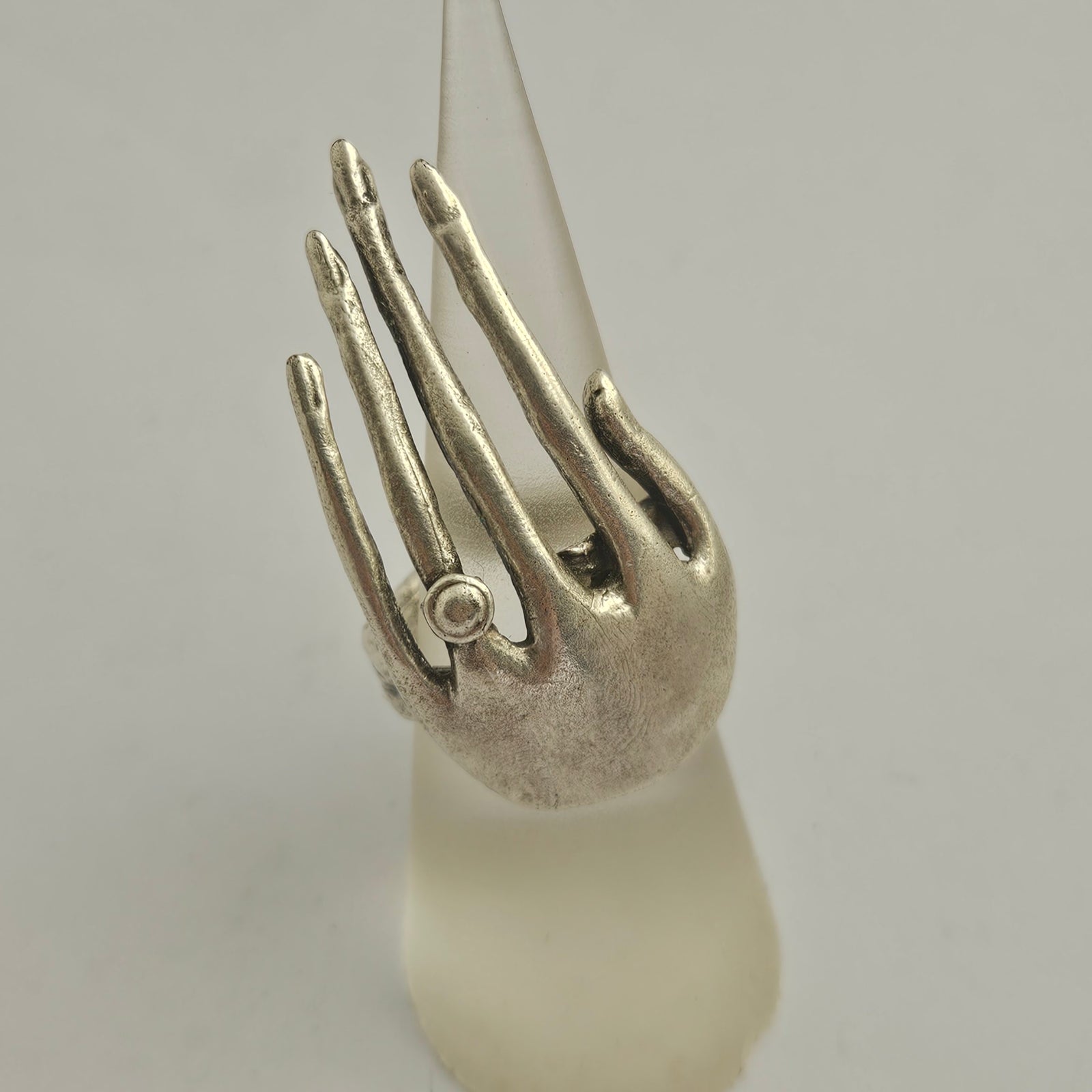 Hand Ring Silver Plate Size UK L Vintage