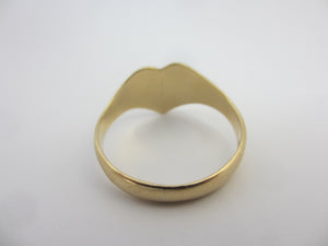 9k Gold Heart Signet Ring English Hallmark Vintage 1962
